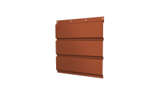 Софит металлический Grand Line полная перфорация 0,5 Satin Matt TX с пленкой RAL 8004 терракота