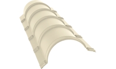 Планка конька полукруглого Grand Line 0,45 Drap ТХ RAL 1015 светлая слоновая кость (1,97м)