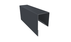 Планка П-образная заборная 17 0,5 Atlas X с пленкой RAL 7024 мокрый асфальт (2,5м)