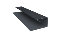 Планка П-образная завершающая сложная Корабельная Доска Grand Line 0,45 Drap TwinColor RAL 7024 мокрый асфальт (2м)