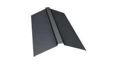 Планка конька прямоугольного 150х30х150 Grand Line 0,5 PurLite Matt RAL 7024 мокрый асфальт (2м)