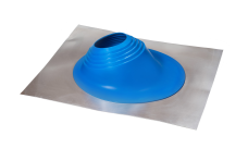 Проходной элемент (мастер флеш) угловой №2 (180-280мм) +185 EPDM (металлический неокрашенный фланец) синий