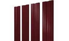 Штакетник Twin с прямым резом 0,45 Drap TX RAL 3005 красное вино