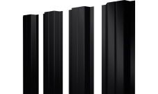 Штакетник П-образный A с прямым резом Grand Line 0,5 PurLite Matt RAL 9005 черный