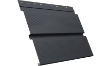 Софит металлический Квадро Брус v01 Grand Line с перфорацией 0,5 Satin с пленкой RAL 7024 мокрый асфальт