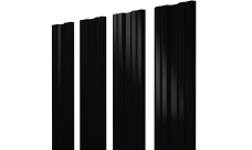 Штакетник Twin с прямым резом Grand Line 0,45 Drap ST RAL 9005 черный