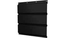 Софит металлический Классик v01 Grand Line полная перфорация 0,5 Velur X с пленкой RAL 9005 черный