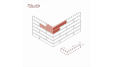 Камень искусственный для НФС White Hills Остия Брик F384-95 угловой элемент левый с расшивкой 0,9см, норма упаковки 0,6 пм