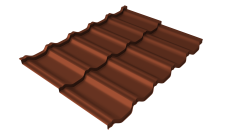 Металлочерепица "Квинта Уно" ("Kvinta Uno") 0,5 Satin Matt RAL 8004 терракота