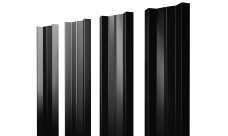 Штакетник М-образный A с прямым резом Grand Line 0,5 PurLite Matt RAL 9005 черный