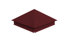 Колпак на столб 390х390мм с отливом 0,5 Satin с пленкой RAL 3005 красное вино