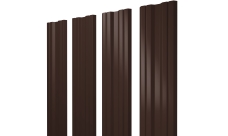 Штакетник Twin с прямым резом Grand Line 0,4 PE RAL 8017 шоколад