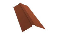 Планка конька плоского 150х40х150 Grand Line 0,5 Satin Matt TX RAL 8004 терракота (2м)