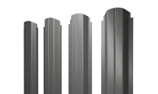 Штакетник П-образный A фигурный Grand Line 0,45 PE RAL 7005 мышино-серый