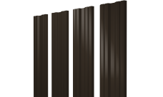 Штакетник Twin с прямым резом Grand Line 0,45 PE-Double RR 32 темно-коричневый