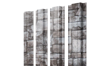 Штакетник Прямоугольный с прямым резом Grand Line 0,45 Print Elite Fine Stone TwinColor