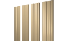 Штакетник Твин с прямым резом Grand Line 0,45 PE RAL 1014 слоновая кость