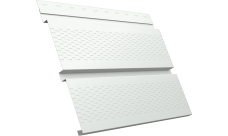 Софит металлический Квадро Брус v01 Grand Line с перфорацией 0,5 Satin с пленкой RAL 9003 сигнальный белый