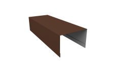 Крышка для забора из сайдинга Квадро Брус, Корабельная Доска, ЭкоБрус new Grand Line 0,5 Drap TX RAL 8017 шоколад (2,5м)