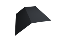 Планка конька плоского 190х190 0,45 Drap TwinColor RAL 7024 мокрый асфальт (3м)