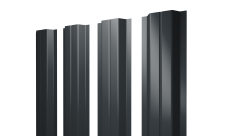 Штакетник П-образный A с прямым резом Grand Line 0,45 Drap TR RAL 7016 антрацитово-серый