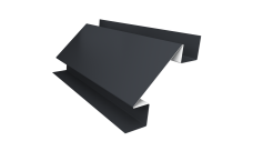 Угол внутренний сложный 75мм Grand Line 0,45 PE с пленкой RAL 7024 мокрый асфальт (2м)