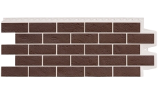 Фасадная панель Grand Line Состаренный кирпич Design Plus каштан с белым швом